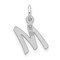 Sterling Silver Small Initial Letter M Charm Pendant Jewerly 19mm x 8mm